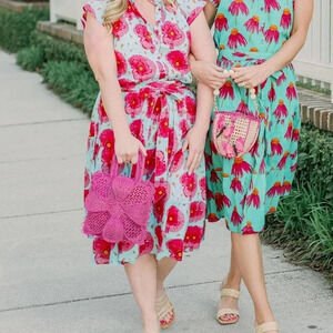 NWT Victoria Dunn Morning Glory Ruffle Tie Front Skirt - Floral Vintage Retro